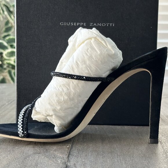 Giuseppe Zanotti Women's US Size 8.5 Embellished High Heel Slide Sandals Black - Picture 9 of 16